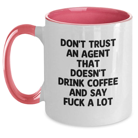 Image of Funny Agent Gifts from Men to Friends - Don't Trust an Agent Mugs, Two Tone Coffee Mugs for Agent, Christmas Unique Gifts - Main