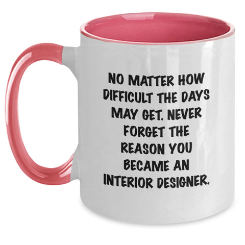 Image of Funny Interior Designer Gift Two Tone Coffee Mug for Mom, Unique Gifts from Family on Mother's Day - Never Forget - Main