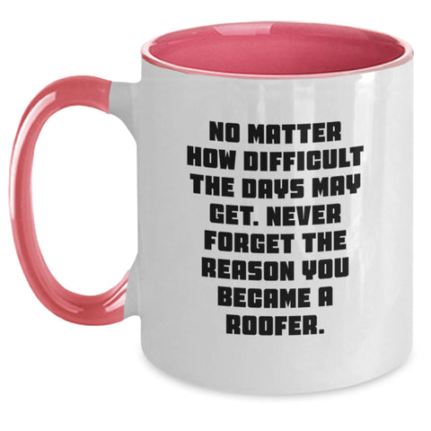 Image of Roofer Coffee Mug, Funny Two Tone Gift for Men, Inspirational Roofer Quote, Gifts from Family, Mother's Day Unique Gifts for Roofer - Main