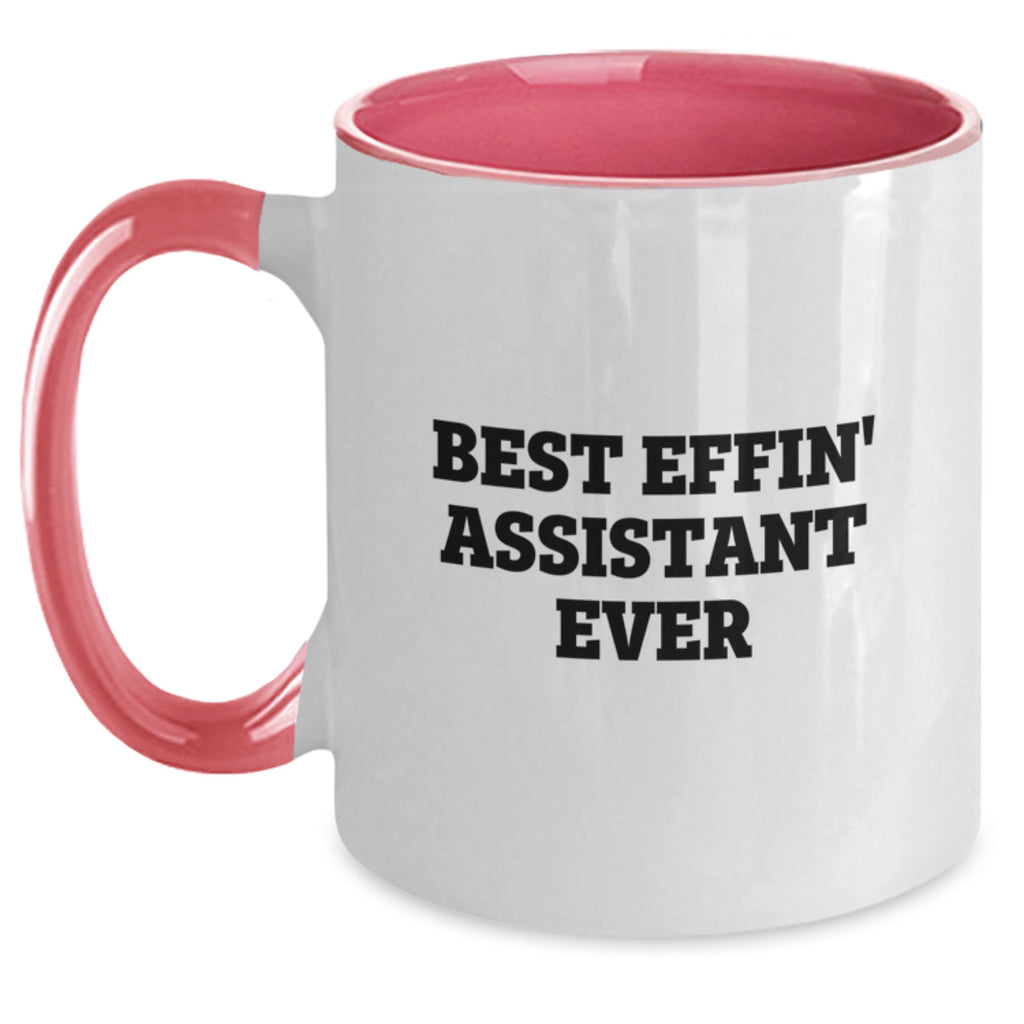 Funny Assistant Gifts from Friends - Best Effin' Assistant Ever Quote, Two Tone Coffee Mug for Birthday - Main