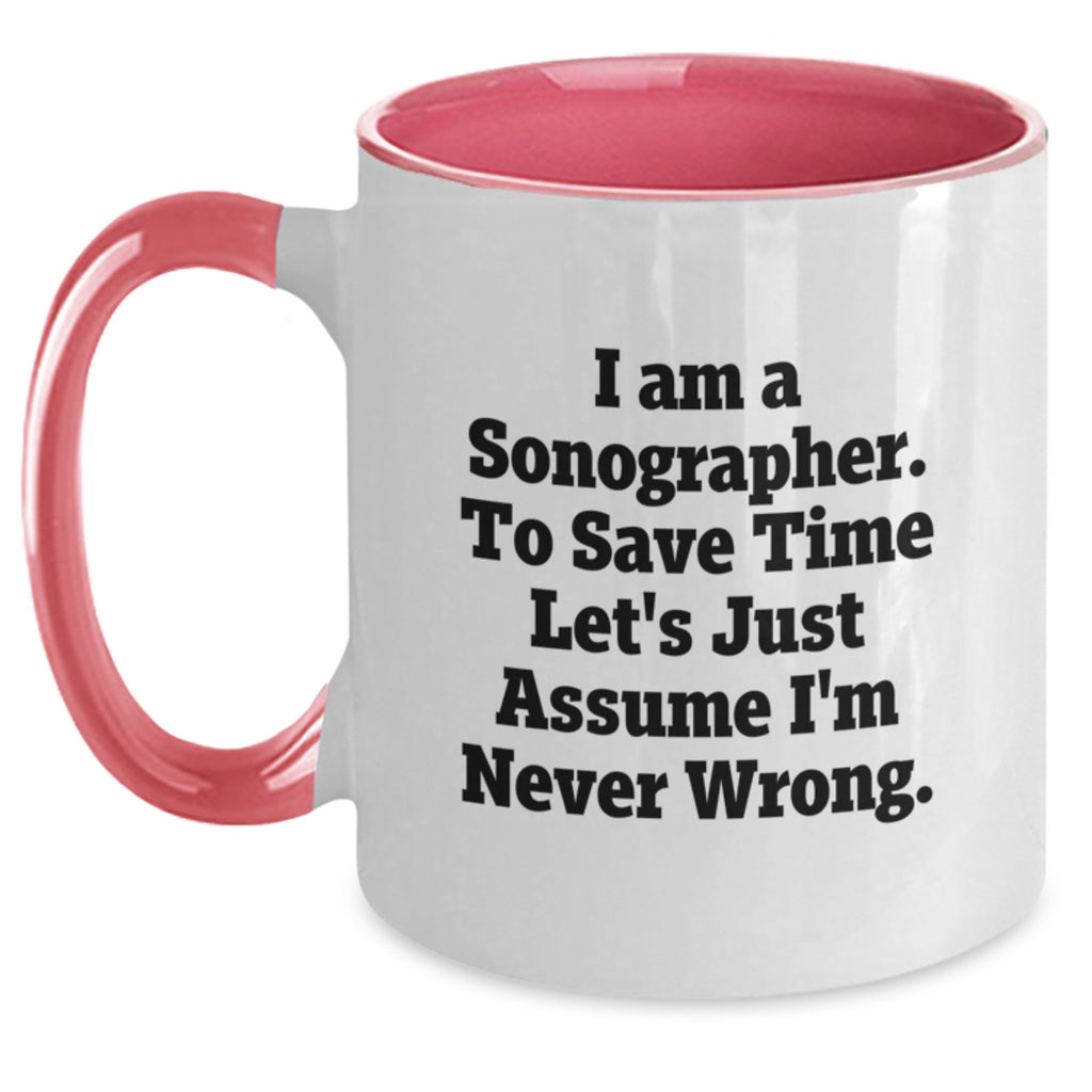 Funny Sonographer Gifts from Family for Sonographer Friends on Mother's Day Unique Two Tone Coffee Mug - Main
