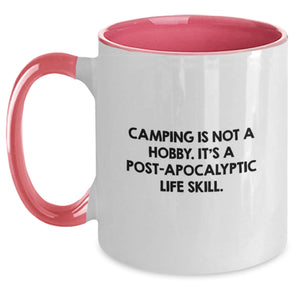 Camping Gifts from Friends - Funny Two Tone Coffee Mug for Camping Enthusiasts, Christmas Unique Presents for Men Women Family