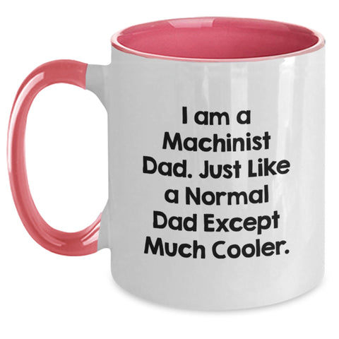 Image of Funny Machinist Dad Two Tone Coffee Mugs, Gifts from Men to Machinist Friends and Family on Father's Day - Main