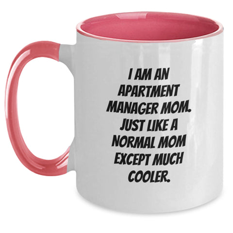 Image of Funny Apartment Manager Mom Gifts Two Tone Coffee Mugs - Gifts from Men - Gifts for Apartment Manager Mom - Unique Mother's Day - Main