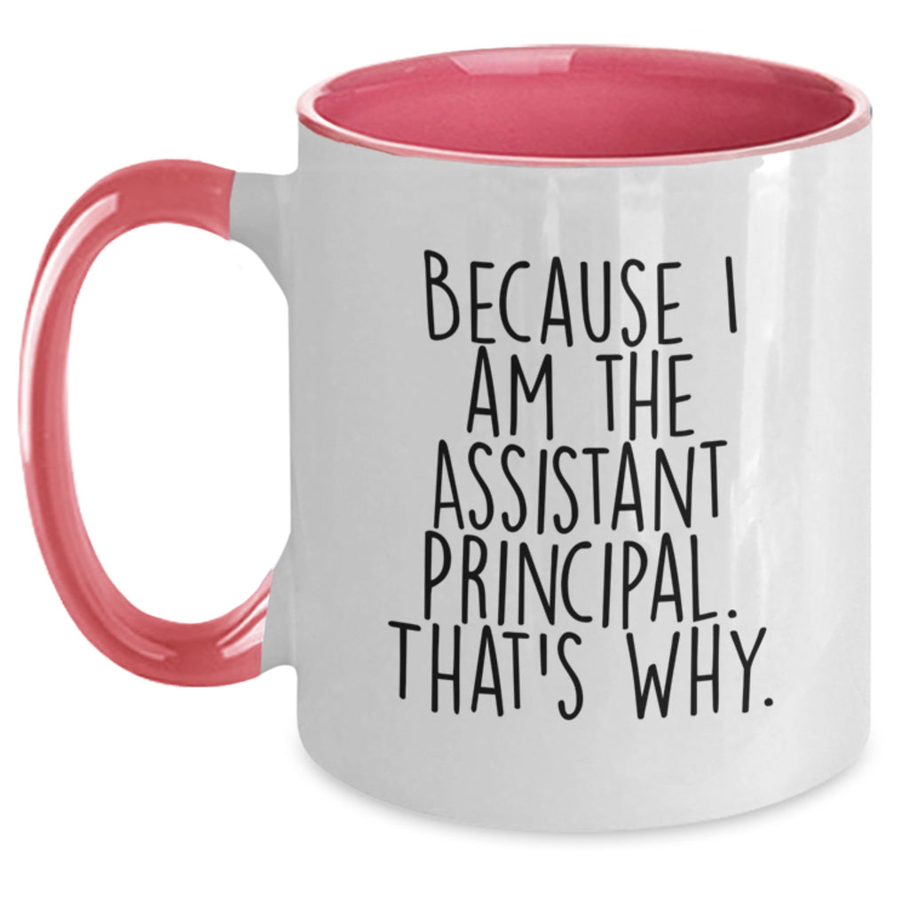 Funny Assistant Principal Gifts for Men, Women, and Friends, Two Tone Coffee Mugs, 'Because I Am The Assistant Principal. That's Why.' Quote, Unique Father's Day Unique Gifts from Family - Main