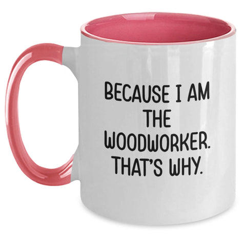 Image of Funny Woodworker Gifts from Men, Unique Two Tone Coffee Mugs for Fathers Day, Woodworker Lover - Main
