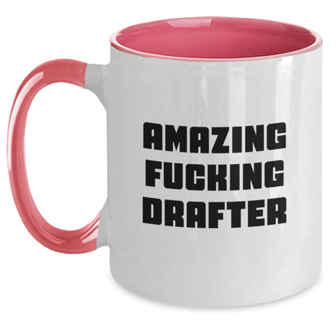 Image of Funny Drafter Graduation Gifts from Friends and Family - Two Tone Coffee Mug with Amazing F--king Drafter Quote, Drafter Unique Gifts for Men and Women, Great for Graduation Day - Main
