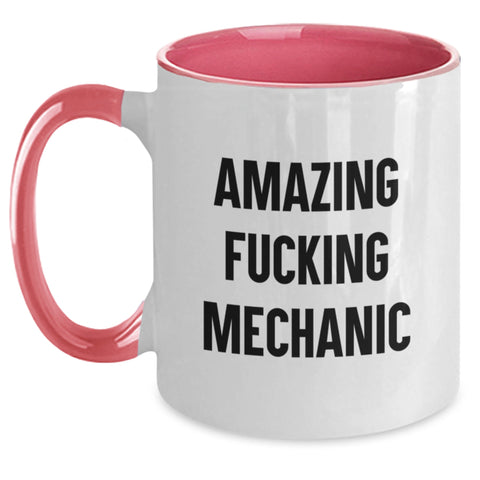 Image of Funny Mechanic Gifts from Friends, Unique Two Tone Coffee Mug for Mechanic, Amazing Quote for Graduation - Main