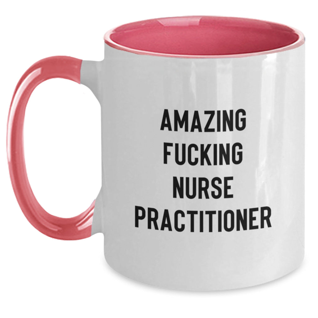 Funny 'Amazing' Nurse Practitioner Two Tone Coffee Mug Gifts for Graduation from Friends - Main