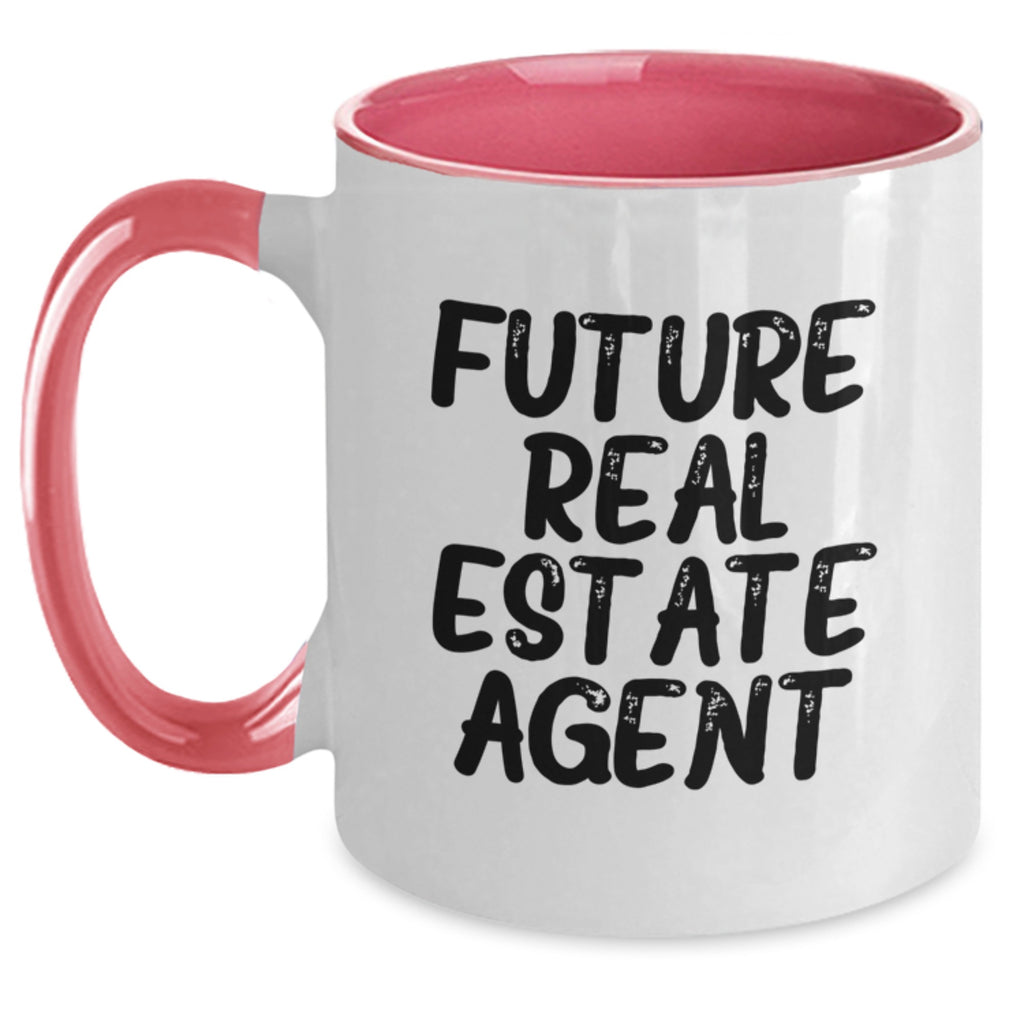Funny Real Estate Agent Gifts from Mom for Future Real Estate Agent Graduation Unique Gifts - Two Tone Coffee Mugs with Inspirational Quote - Main