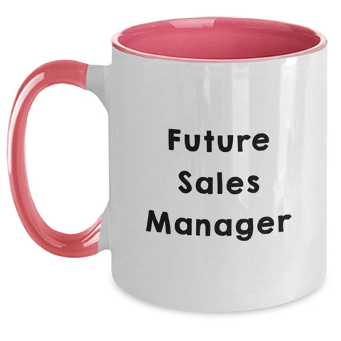 Image of Funny Sales Manager Gifts from Friends, Graduation Unique Mugs for Sales Manager, Two Tone Coffee Mugs with Inspirational Quote, 'Future Sales Manager' Motivation - Main