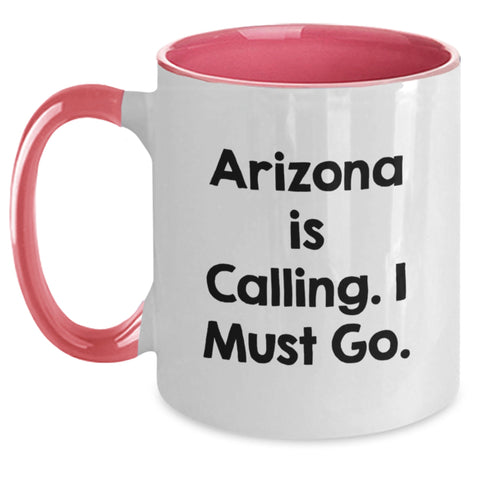 Image of Arizona Gifts, Funny Two Tone Coffee Mug, Arizona Is Calling I Must Go, Birthday Unique Gifts for Arizona Enthusiasts, Personalized Mugs from Friends - Main
