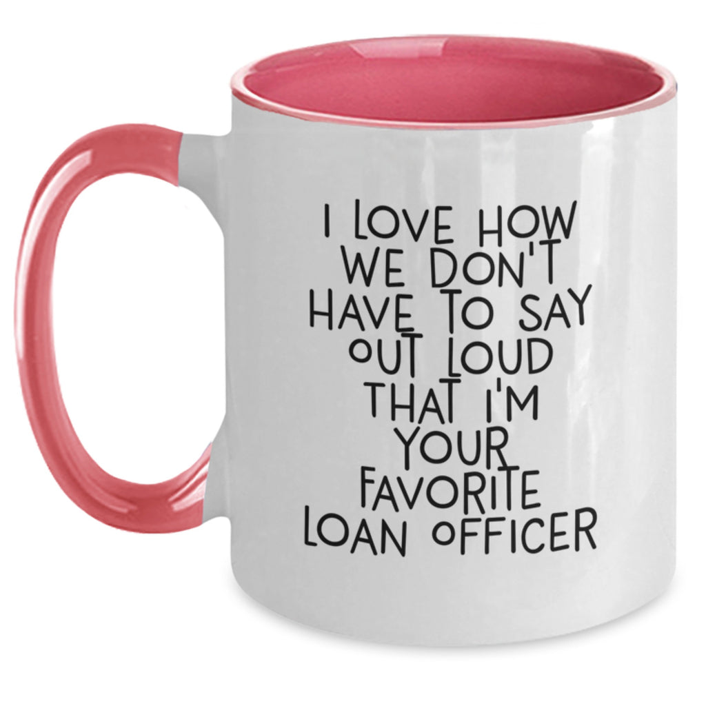 Funny Loan Officer Gifts from Friends, Cute Two Tone Coffee Mug for Favorite Loan Officer, Graduation Unique Gifts - Main