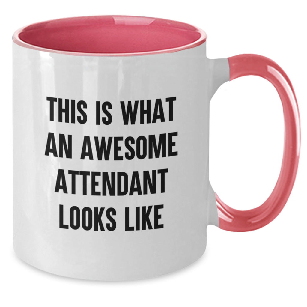 Funny Attendant Gifts from Friends, Two Tone Coffee Mugs for Attendants, Birthday Unique Gifts, This Is What An Awesome Attendant Looks Like Ceramic Mug - Additional