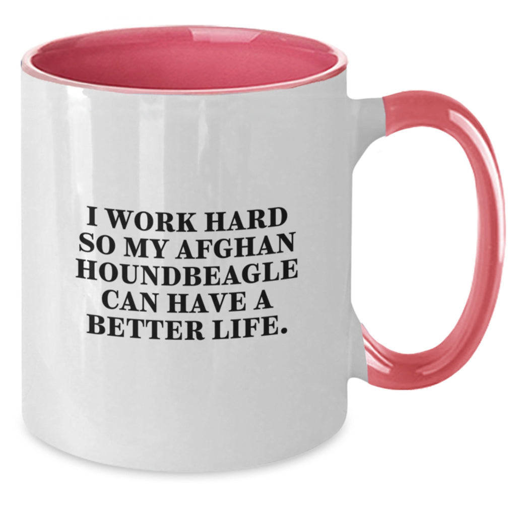 Funny Quote Afghan Hound Dog Lovers Gifts from Men to Women on Valentine's Unique Two Tone Coffee Mugs - Additional