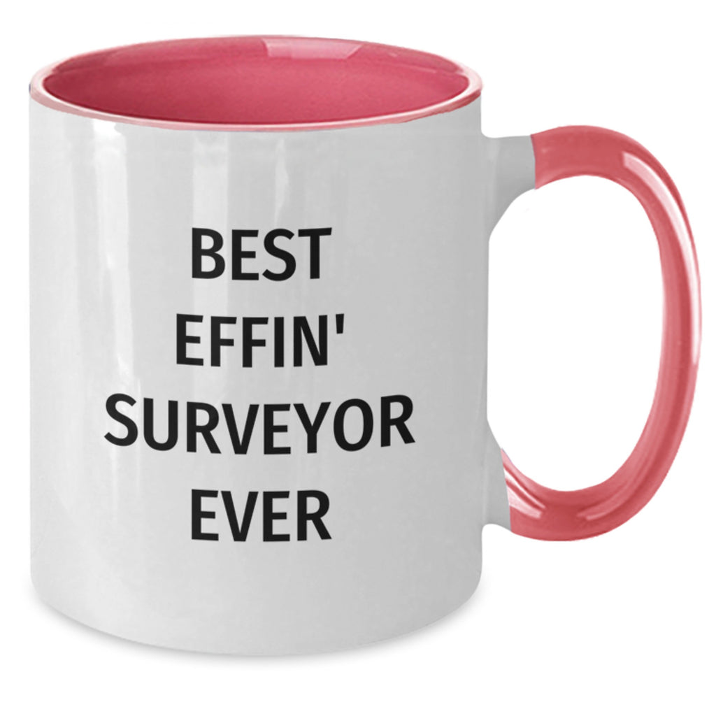 Funny Surveyor Gifts from Men to Surveyor, Best Effin' Surveyor Ever Valentine's Unique Gifts, Two Tone Coffee Mug Surveyor Enthusiasts - Additional