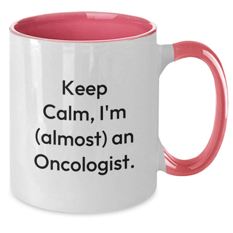 Image of Funny Oncologist Gifts for Him - Keep Calm, I'm (almost) An Oncologist. Two Tone Coffee Mug for Graduation Unique Gifts from Friends - Additional
