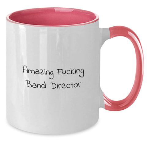 Image of Funny Band Director Gifts from Friends for Graduation Unique Two Tone Coffee Mugs with Amazing 'F--king' Quote, Black and White, 11oz - Additional