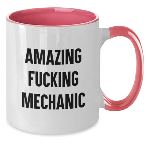 Image of Funny Mechanic Gifts from Friends, Unique Two Tone Coffee Mug for Mechanic, Amazing Quote for Graduation - Additional