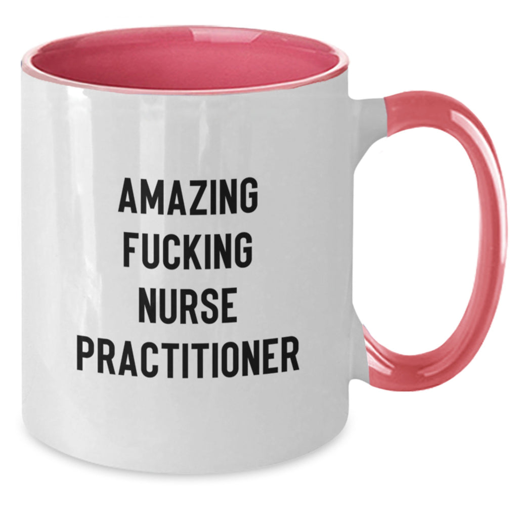 Funny 'Amazing' Nurse Practitioner Two Tone Coffee Mug Gifts for Graduation from Friends - Additional