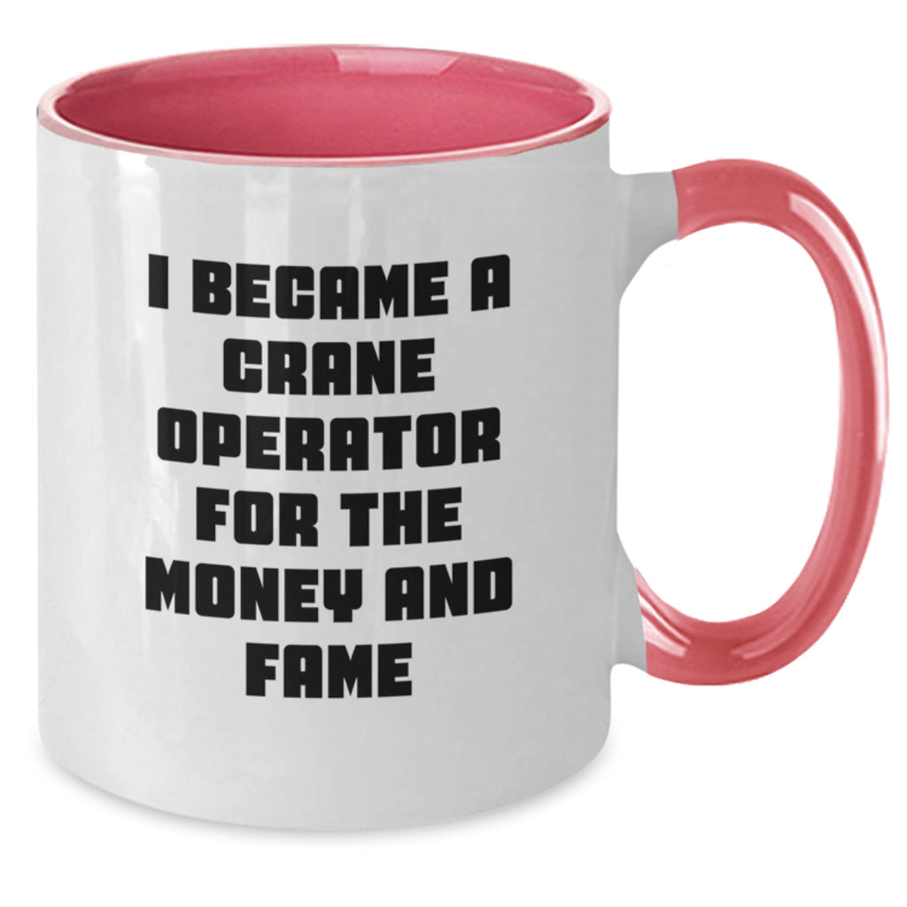Funny Crane Operator Gifts for Men from Friends and Family, Unique Two Tone Coffee Mug for Crane Operator Graduation Unique Gifts - Additional