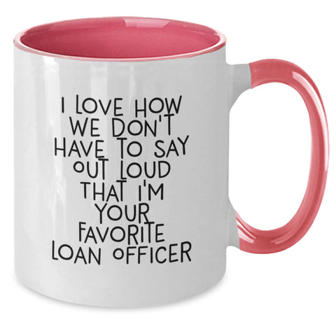 Image of Funny Loan Officer Gifts from Friends, Cute Two Tone Coffee Mug for Favorite Loan Officer, Graduation Unique Gifts - Additional