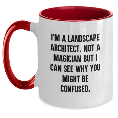 Image of Funny Landscape Architect Gifts for Him, Unique Two Tone Coffee Mugs with Inspirational Quote, Valentine's Unique Gifts from Friends, Coworkers, or Family to Landscape Architect Man - Main