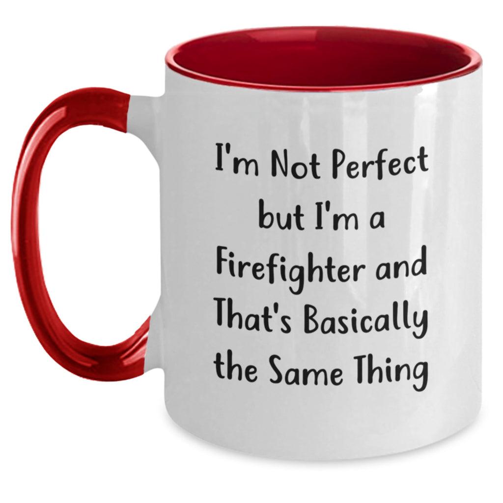 Firefighter Humor Gifts for Men from Friends, Funny Two Tone Coffee Mug - Main