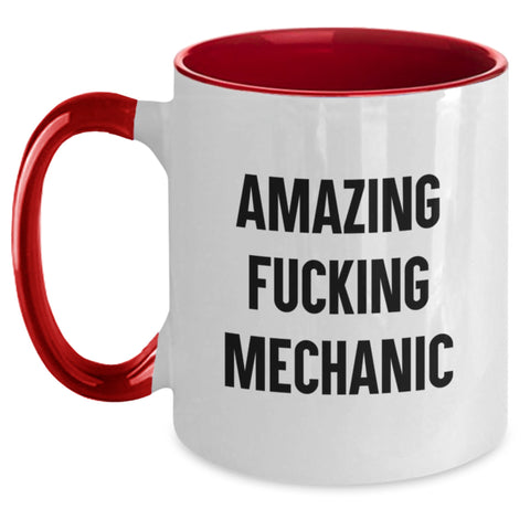 Image of Funny Mechanic Gifts from Friends, Unique Two Tone Coffee Mug for Mechanic, Amazing Quote for Graduation - Main