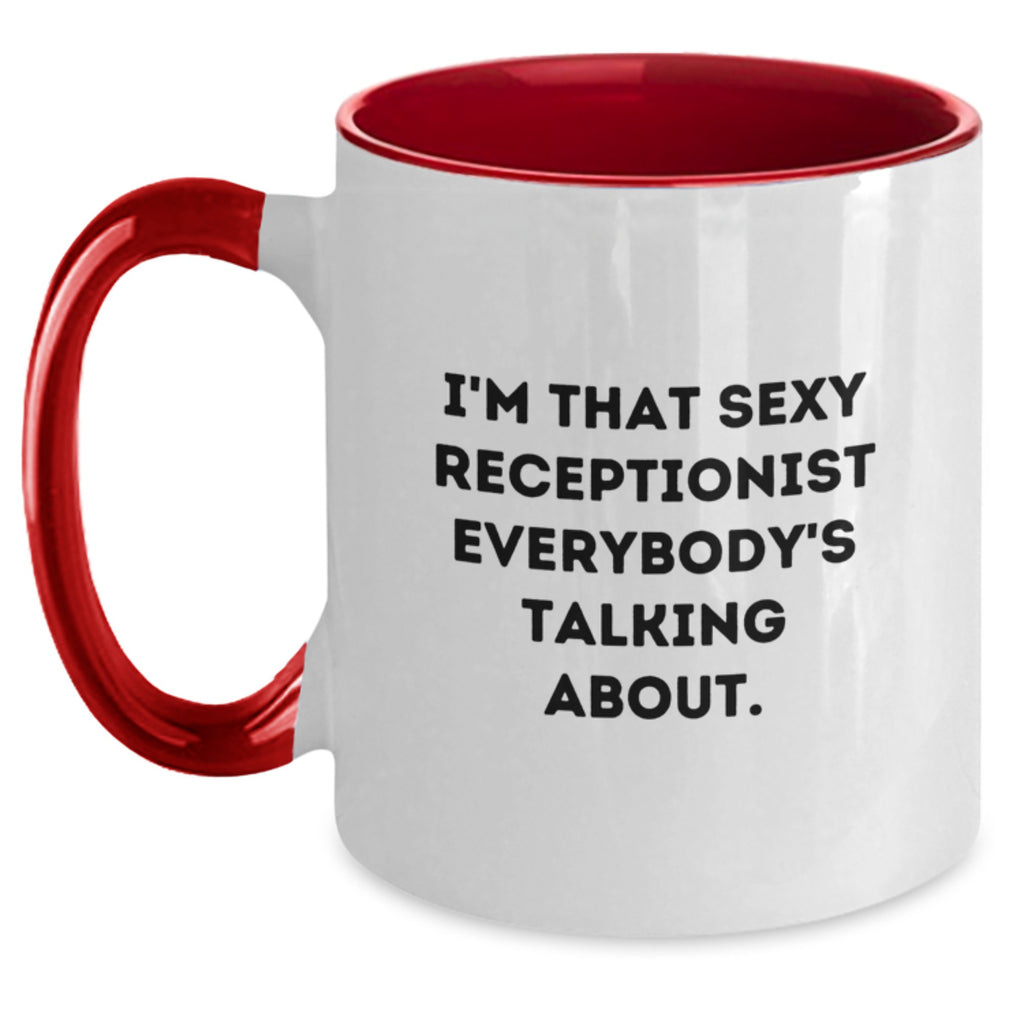 Funny Sexy Receptionist Gifts from Friends Two Tone Coffee Mug for Receptionist Graduation Unique - Main