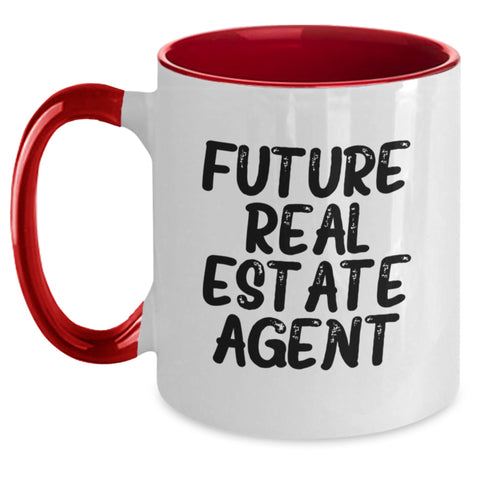 Image of Funny Real Estate Agent Gifts from Mom for Future Real Estate Agent Graduation Unique Gifts - Two Tone Coffee Mugs with Inspirational Quote - Main