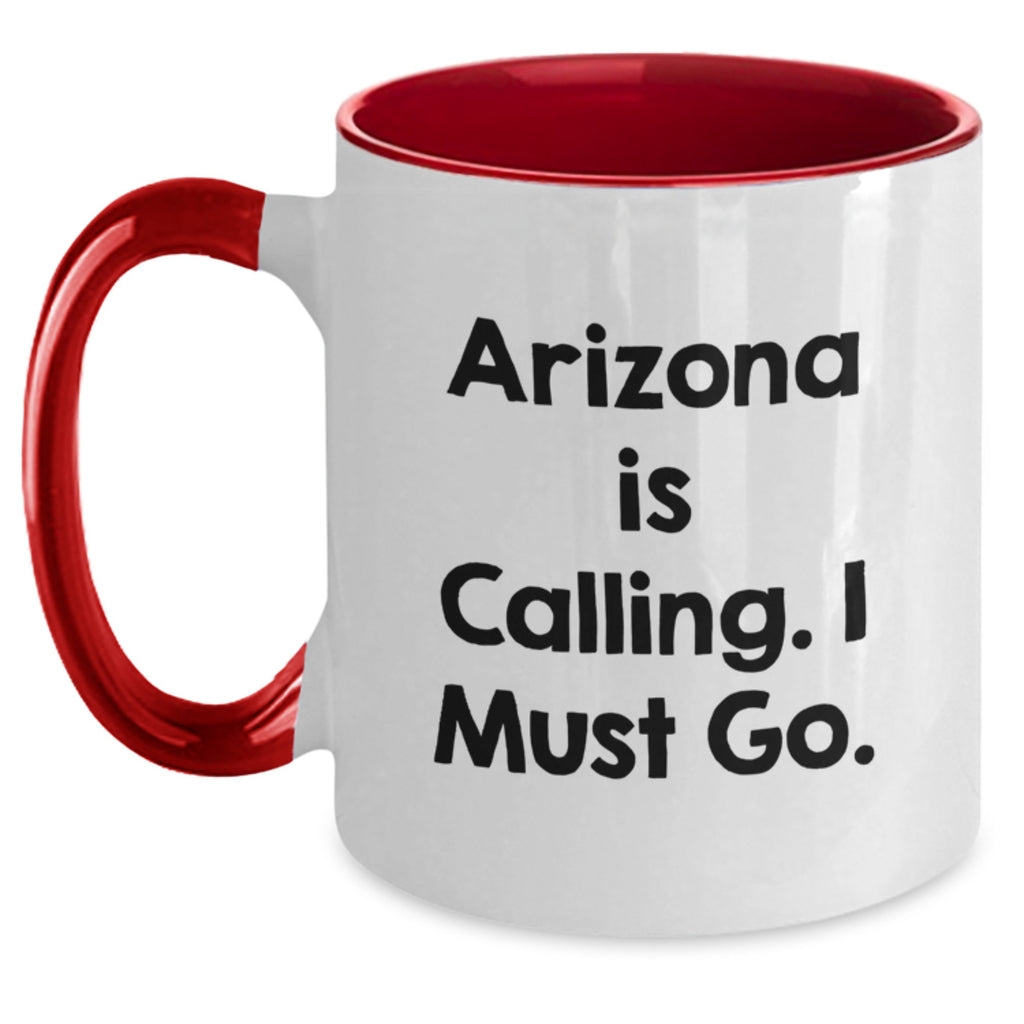 Arizona Gifts, Funny Two Tone Coffee Mug, Arizona Is Calling I Must Go, Birthday Unique Gifts for Arizona Enthusiasts, Personalized Mugs from Friends - Main