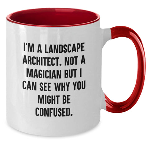 Image of Funny Landscape Architect Gifts for Him, Unique Two Tone Coffee Mugs with Inspirational Quote, Valentine's Unique Gifts from Friends, Coworkers, or Family to Landscape Architect Man - Additional