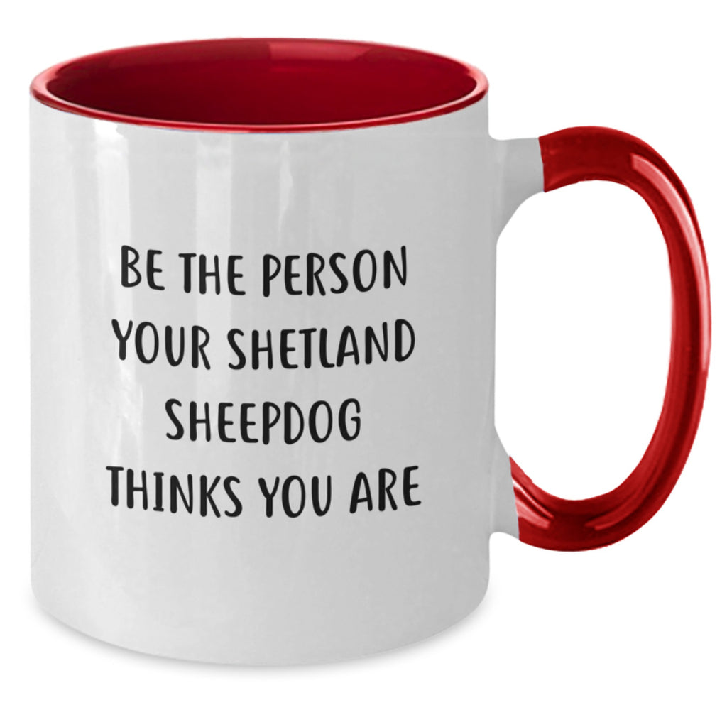 Funny Shetland Sheepdog Gifts from Friends Two Tone Coffee Mugs for Birthday Unique Presents - Additional
