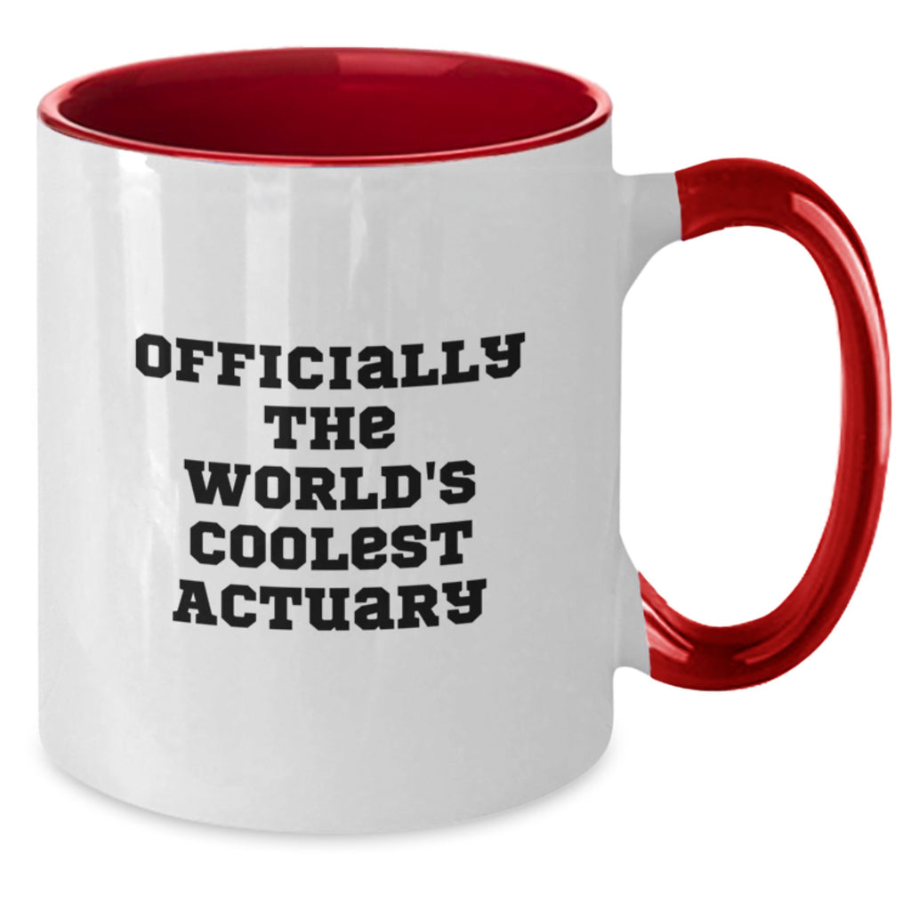 Funny Actuary Gifts, Actuary Mugs, Birthday Unique Gifts from Friends, 'Officially The World's Coolest Actuary' Two Tone Coffee Mug, Actuary Lover Gifts for Him, Her, Friends, Coworkers, Family - Additional