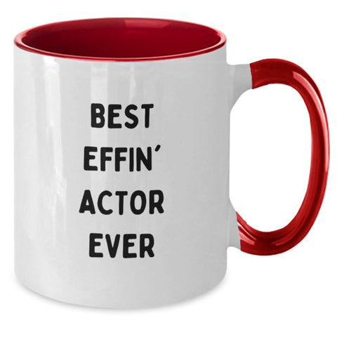 Image of Funny Actor Gifts for Men, Women, Friends, Coworkers, Family - Best Effin' Actor Ever Two Tone Coffee Mug, Birthday Unique Gifts from Men, Women, Friends, Family - Additional