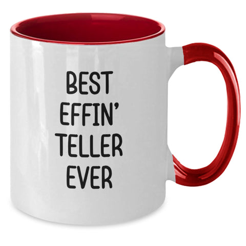 Image of Funny Teller Two Tone Coffee Mugs Gifts from Friends for Christmas Unique Teller Lover - Additional