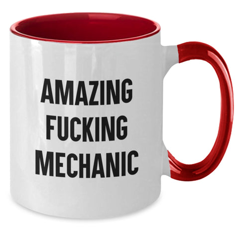 Image of Funny Mechanic Gifts from Friends, Unique Two Tone Coffee Mug for Mechanic, Amazing Quote for Graduation - Additional