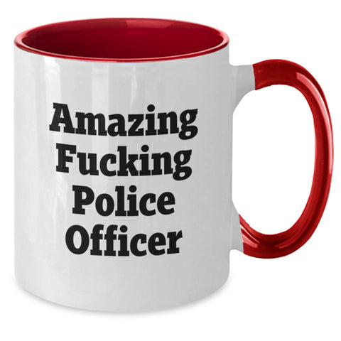 Image of Police Officer Gifts, Funny Quote Mug, Gifts from Men to Police Officer Friends, Two Tone Coffee Mug for Birthday - Additional