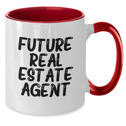 Image of Funny Real Estate Agent Gifts from Mom for Future Real Estate Agent Graduation Unique Gifts - Two Tone Coffee Mugs with Inspirational Quote - Additional
