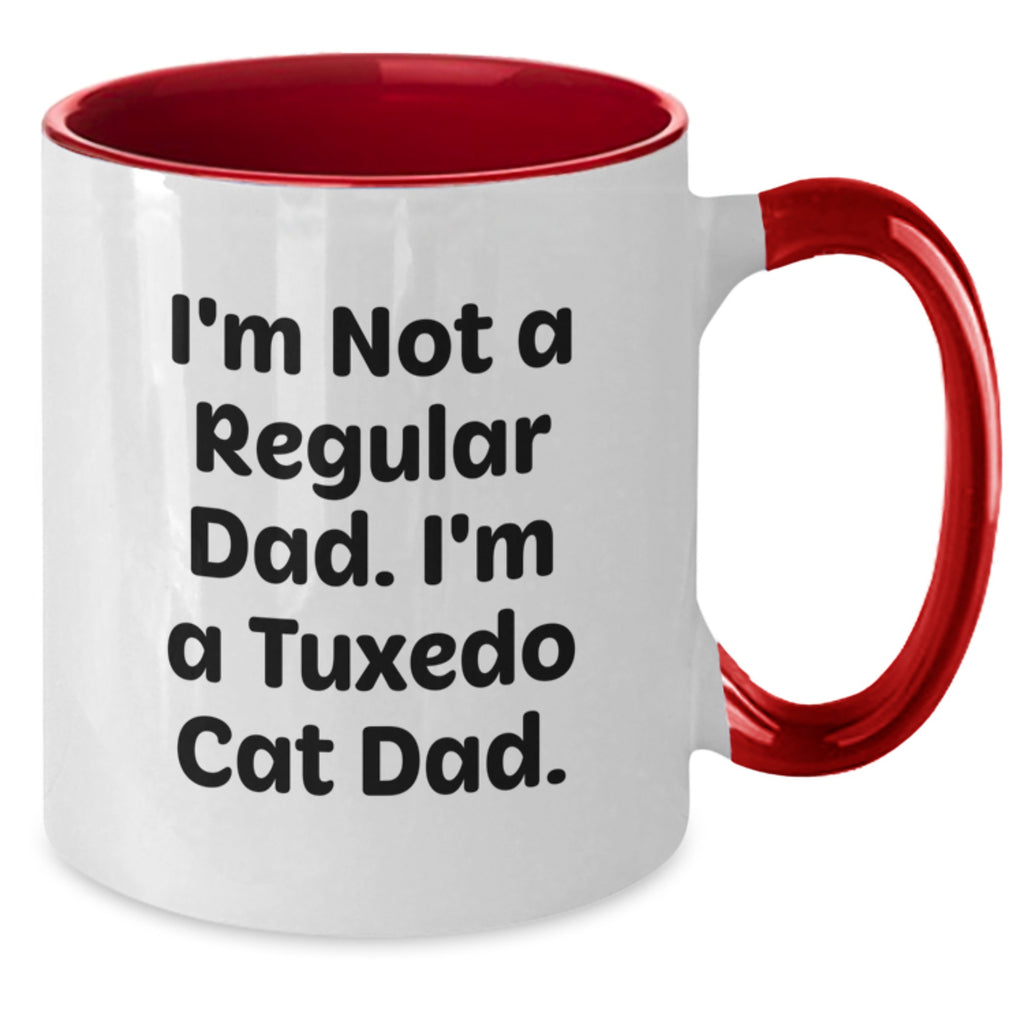 Tuxedo Cat Dad Gifts Unique Christmas Memorable Presents for Men from Friends - Funny Two Tone Coffee Mug, I'm Not A Regular Dad. - Additional
