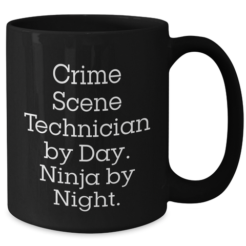 Image of Crime Scene Technician Gifts, Funny Quote, Black Coffee Mug, Father's Day Unique Gifts from Friends to Crime Scene Technician - Additional