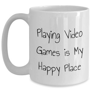 Funny Playing Video Games White Coffee Mug Gifts from Men to Playing Video Games Enthusiasts on Father's Day
