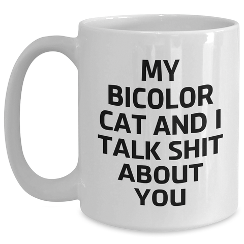Image of Funny Bicolor Cat Gifts from Mom to Daughter on Mother's Day - White Coffee Mug - Main