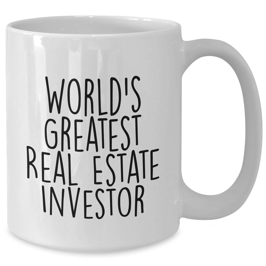 Funny Real Estate Investor Gifts from Friends - White Coffee Mug for World's Greatest Real Estate Investors, Father's Day Unique Gifts for Men - Additional