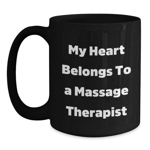 Image of Funny Massage Therapist Gifts from Men to Women, Black Coffee Mug for Valentine's Unique - Main