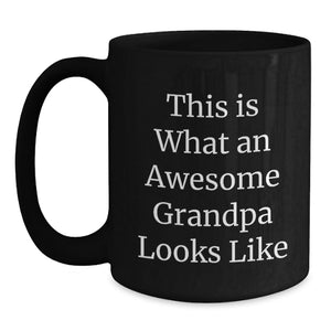 Funny Grandpa Gifts from Men for Grandpa - Awesome Grandpa Black Coffee Mug Birthday Unique Gifts for Dad