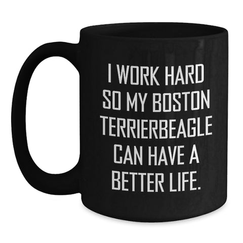 Image of Boston Terrier Dog Lover Gifts from Men, Funny Quote Black Coffee Mug for Valentine's Unique Gifts for Boston Terrier Dog Owners - Main