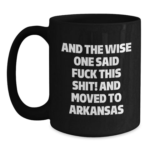 Image of Funny Arkansas Gifts for Men from Friends - Black Coffee Mug - Birthday Unique Presents - Main