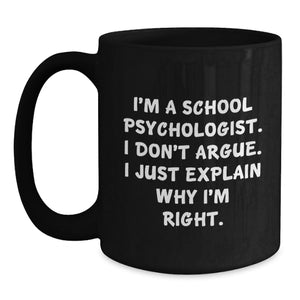Gifts from Family for School Psychologist Christmas Unique Mugs - Funny Black Coffee Mug for School Psychologist, School Psychologist Gifts
